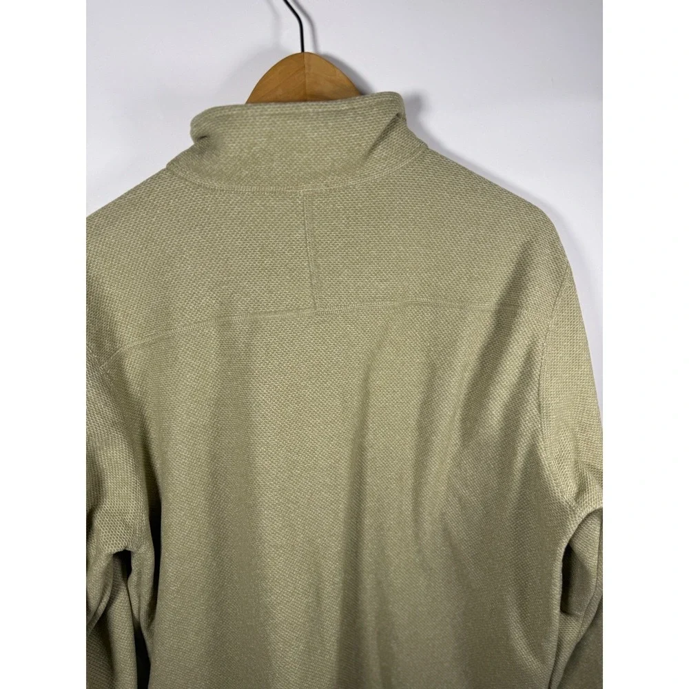 The North Face‎ Mens Large 1/4 Zip Fleece Pullover Textured Olive Green Jacket